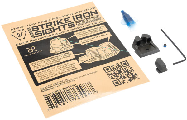 Strike Industries MP9SIGHTSSH Strike Iron Sights  Black/Blank Front Sight Black/Blank Rear Sight Smith & Wesson M&P/M&P M2.0 Suppressor Height — view 1