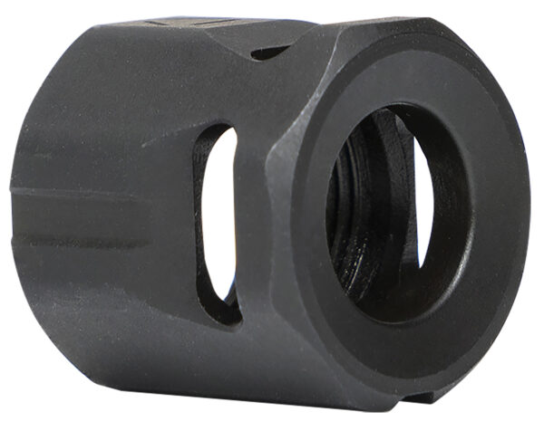 Strike Industries MCCIRCLE Micro Threaded Compensator Black Steel 1/2"x28 Threads 0.64" OAL Compatible w/ 9mm/357 SIG — view 1