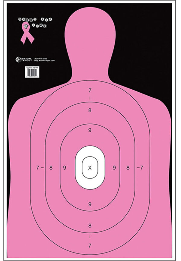 Action Target B27ENPT100 Qualification Shoot for the Cure Silhouette Paper 23" x 35" Pink 100 Per Box — view 1