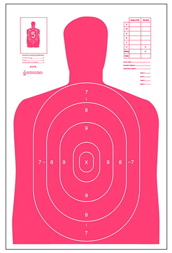 Action Target B27ERD100 Qualification High Visibility Fluorescent Silhouette Paper 23" x 35" Red/White 100 Per Box — view 1