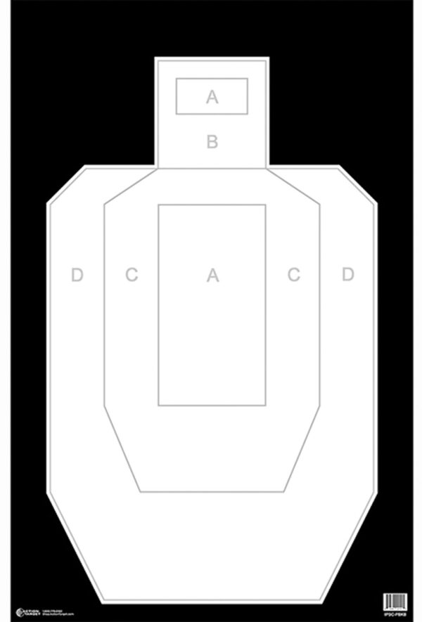 Action Target IPSCPBKB100 High Visibility IPSC/USPSA Silhouette Heavy Paper Hanging High Visibility 100 Per Box — view 1