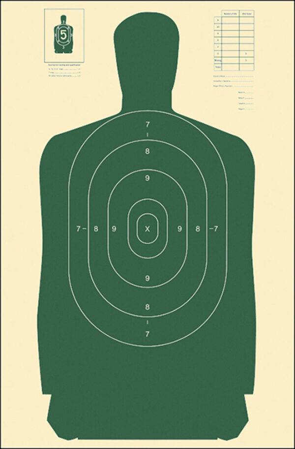 Action Target B27SGREEN100 Qualification Standard Silhouette Paper Hanging 24" x 45" Green/White 100 Per Box — view 1