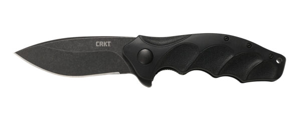 CRKT K221KKP Foresight Assisted 3.53" Folding Modified Drop Point Plain Black Stonewashed 4116 Stainless Steel Blade/ Black Contoured GRN Handle Includes Pocket Clip — view 1