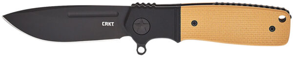 CRKT K245BKP Homefront Compact 2.91" Folding Plain Black DLC S35VN SS Blade, Black/Tan G10 Handle — view 1