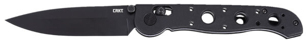 CRKT M16-03XK M16 03XK EDC 3.57" Folding Spear Point Plain Black EDP D2 Steel Blade, Black Grivory Handle — view 1
