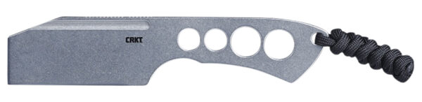 CRKT 2130 Razel Chisel 2" Fixed Plain Stonewashed 8Cr13MoV SS Blade/Silver Skeletonized Stainless Steel Handle Includes Cord Fob/Sheath — view 1