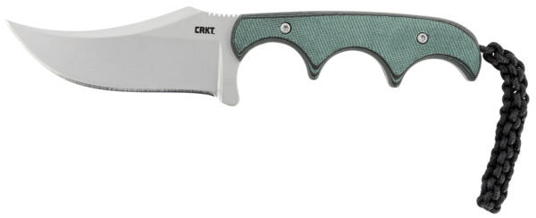 CRKT 2379 Minimalist Persian 2.76" Fixed Recurve Plain Bead Blasted 8Cr13MoV SS Blade/Green Contoured Resin Infused Fiber Handle Includes Lanyard/Sheath — view 1