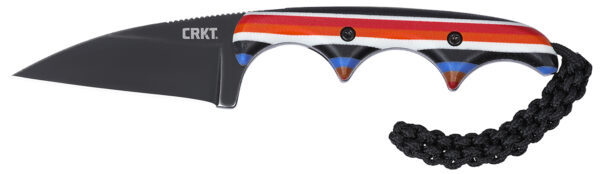 CRKT 2385G Minimalist 1.98" Fixed Wharncliffe Plain Black Stonewashed D2 Steel Blade, Red/White/Blue G10 Handle — view 1