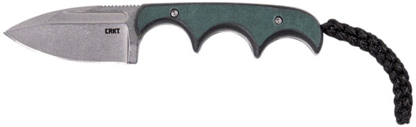 CRKT 2396 Minimalist  2.15" Fixed Spear Point Plain Stonewashed 8Cr13MoV SS Blade/Green Polished Resin Infused Fiber Handle — view 1