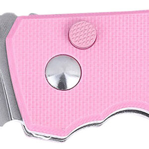 CRKT 2474P SQUID  EDC 2.27" Folding Plain Stonewashed D2 Steel Blade, Pink G10 Handle