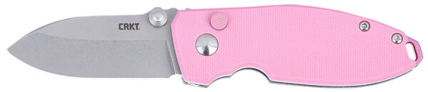 CRKT 2474P SQUID  EDC 2.27" Folding Plain Stonewashed D2 Steel Blade, Pink G10 Handle — view 1