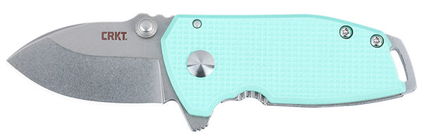 CRKT 2485B SQUID  Compact 1.75" Folding Drop Point Plain Stonewashed D2 Steel Blade, Blue G10/SS Handle — view 1