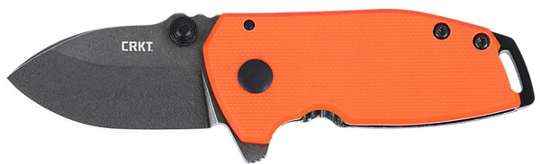 CRKT 2486 SQUID  Compact 1.75" Folding Drop Point Plain Stonewashed D2 Steel Blade, Blaze Orange G10/SS Handle — view 1