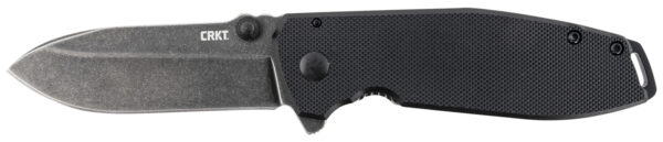 CRKT 2495K SQUID XM 2.95" Folding Drop Point Plain Black Stonewashed D2 Steel Blade/Black G10/SS Handle Includes Pocket Clip — view 1