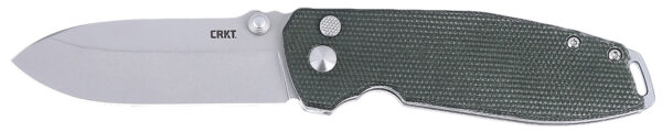 CRKT 2495GR SQUID XM 2.95" Folding Plain Stonewashed D2 Steel Blade, Green Micarta Handle — view 1