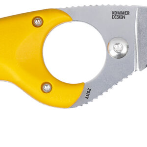 CRKT 2511Y Bear Claw  2.39" Fixed Hawkbill Serrated Powder Coated AUS8A SS Blade, Yellow Textured GRN Handle