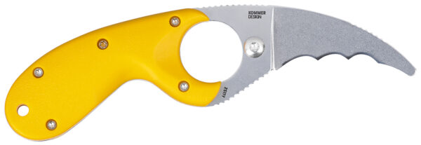 CRKT 2511Y Bear Claw  2.39" Fixed Hawkbill Serrated Powder Coated AUS8A SS Blade, Yellow Textured GRN Handle — view 1