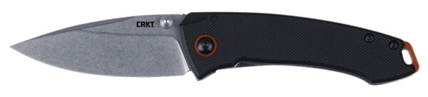 CRKT 2522 Tuna  Compact 2.73" Plain Stonewashed 8Cr13MoV SS Blade, Black G10/SS Handle, Includes Pocket Clip — view 1