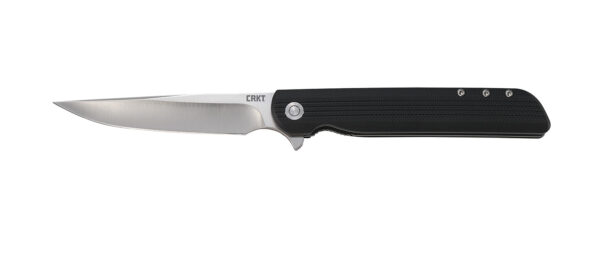 CRKT 3810 LCK +  Large 3.62" Folding Drop Point Plain Satin 8Cr13MoV SS Blade/ Black GRN Handle Includes Pocket Clip — view 1