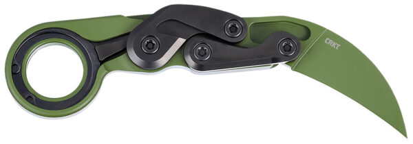 CRKT 4040BG Provoke  2.41" Folding Karambit Plain Bright Green Cerakote D2 Steel, Blade Bright Green Cerakote Aluminum Handle — view 1
