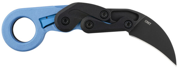 CRKT 4041B Provoke  2.47" Folding Hawkbill Plain Black Stonewashed 4116 Stainless Steel Blade/Blue Metallic Grivory Handle — view 1