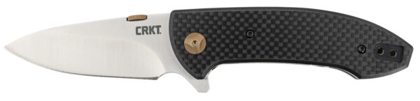 CRKT 4620 Avant  3.18" Folding Spear Point Plain Satin 8Cr14MoV SS Blade/ Black Carbon Fiber/G10 Handle Includes Pocket Clip — view 1