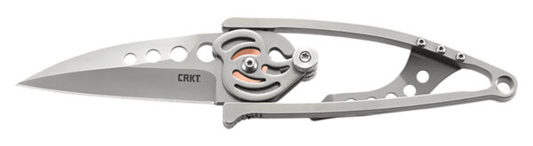 CRKT 5102N Snap Lock  2.55" Folding Drop Point Plain Bead Blasted 420J2 SS Blade/Stainless Steel Handle Features Money Clip Includes Pocket Clip — view 1