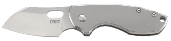 CRKT 5311 Pilar  2.40" Folding Plain Satin 8Cr13MoV SS Blade/Bead Blasted Stainless Steel Handle Includes Pocket Clip — view 1