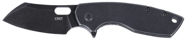 CRKT 5315KS Pilar  Large 2.67" Folding Plain Black Stonewashed 8Cr13MoV SS Blade/Black Stainless Steel Handle Includes Pocket Clip — view 1