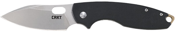CRKT 5317D2 Pilar III 2.97" Folding Plain Stonewashed D2 Steel Blade, Black Textured G10 Handle — view 1