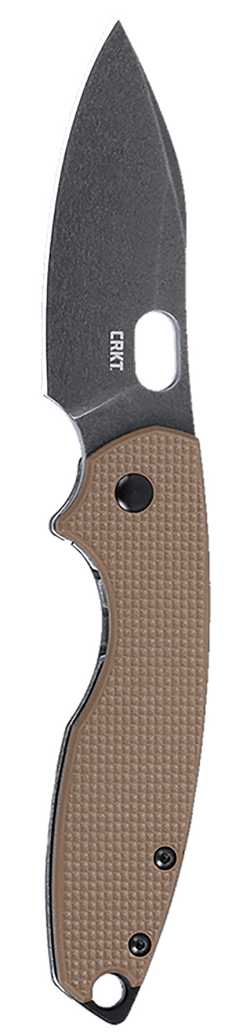 CRKT 5317B Pilar III 2.97" Folding Spear Point Plain Stonewashed D2 Steel Blade, Brown G10/SS Handle — view 1