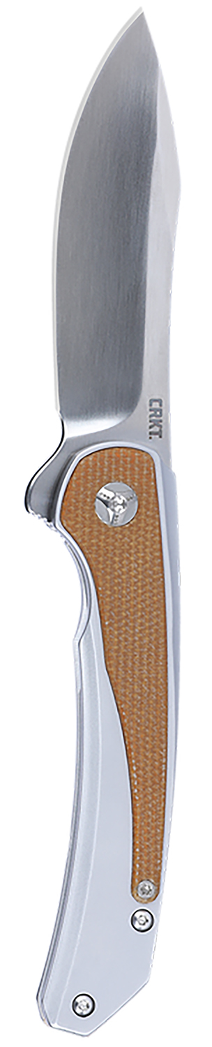 CRKT 6070 Padawan  3.01" Folding Wharncliffe Plain Brushed Satin 14C28N Steel Blade, SS w/G10 Coyote Tan Overlays Handle — view 1