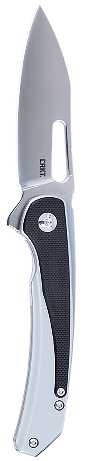 CRKT 6075 Padawan  3.01" Folding Wharncliffe Plain Brushed Satin 14C28N Steel Blade, SS w/G10 Black Overlays Handle — view 1