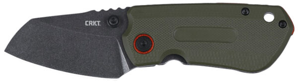 CRKT 6277 Overland  Compact 2.24" Folding Plain Stonewashed D2 Steel Blade, Green w/Orange Accents G10/SS Handle, Includes Pocket Clip — view 1