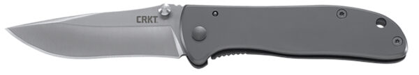 CRKT 6450S Drifter  EDC 2.88" Folding Drop Point Plain Satin 8Cr14MoV SS Blade, Silver Stainless Steel Handle — view 1