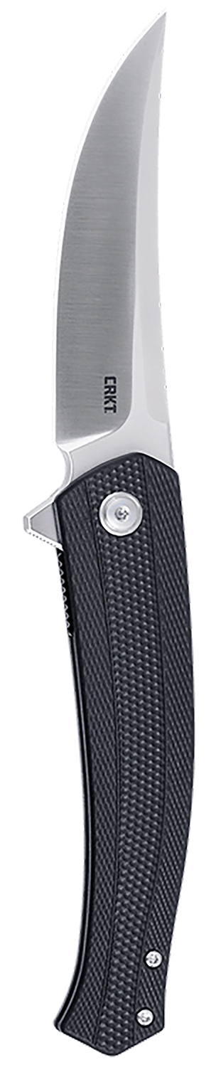 CRKT 7060 Persian  EDC 3.44" Folding Trailing Point Plain Satin D2 Steel Blade, Black Textured GRN Handle — view 1