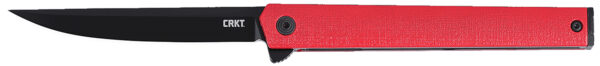 CRKT 7097RK CEO Flipper EDC 3.35" Folding Plain Black EDP AUS-8A SS Blade, Red GRN Handle — view 1