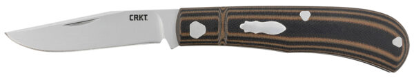 CRKT 7100 Venandi  3.14" Folding Clip Point Plain Bead Blasted 8Cr13MoV SS Blade/Black/Brown G10 Handle — view 1