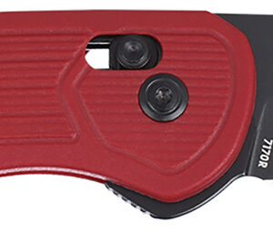 CRKT 7170R SERO  EDC 3.02" Folding Plain Black TiNi S35VN SS Blade, Red Textured GRN Handle