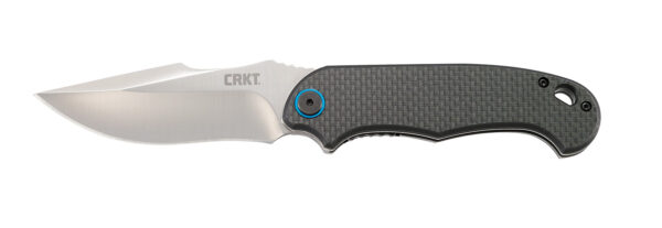 CRKT 7920 P.S.D.  3.63" Folding Plain Satin 4116 Stainless Steel Blade/ Black Carbon Fiber/G10 Handle Includes Pocket Clip — view 1