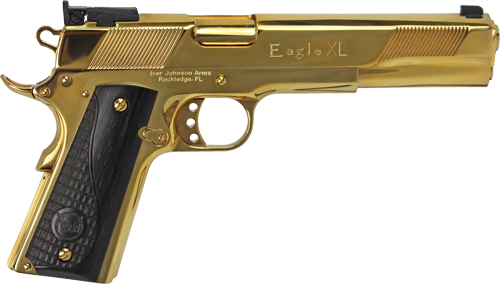 IVER JOHNSON EAGLE XL - 10MM 6" 24K GOLD BLACK WOOD — view 1