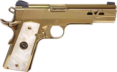 IVER JOHNSON GOLDEN EAGLE - 1911 45ACP 8RD POLISHED GOLD — view 1