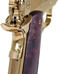 IVER JOHNSON EAGLE NOBLE WP - 1911 45ACP 8RD GOLD/EX. WOOD — view 3