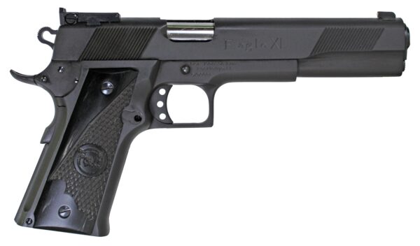 Iver Johnson Arms EAGLEXL10DS Eagle XL  Full Size Frame 10mm Auto 15+1 6" Stainless Steel Barrel, Matte Black Steel Long/Serrated Slide, Black Steel Frame w/Beavertail, G10 Grip — view 1