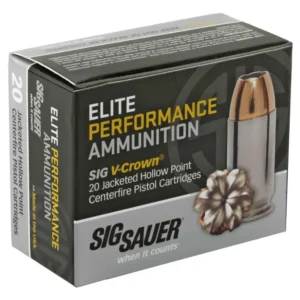 SIG SAUER AMMO 40 S&W 180GR ELITE V-CROWN JHP BOX/20
