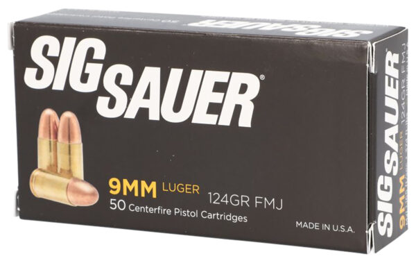 Sig Sauer E9MMB250 Elite Ball  9mmLuger 124gr Full Metal Jacket 50 Per Box/20 Case — view 1