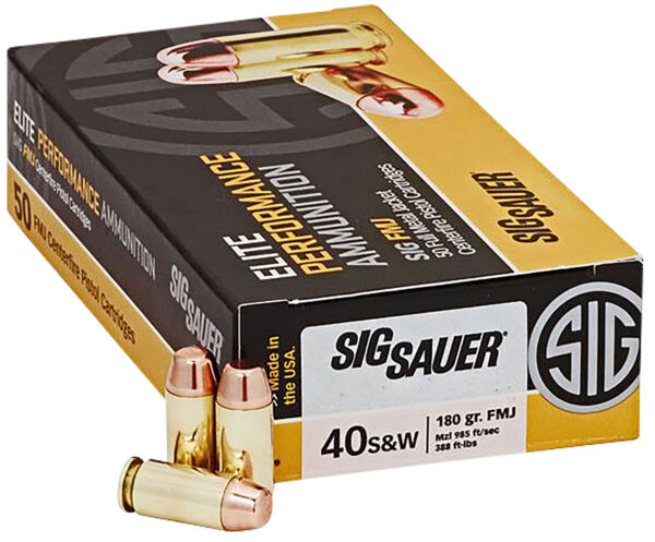 Sig Sauer E40SB250 Elite Ball  40S&W 180gr Full Metal Jacket 50 Per Box/20 Case — view 1