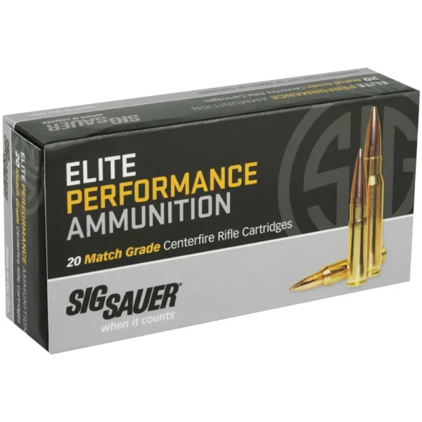 SIG SAUER AMMO 308 WIN 168GR ELITE MATCH GRADE OTM 20RD BOX (10 PER CASE) — view 1