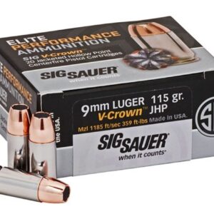 SIG 9MM 115GR V-CROWN 365 20RD