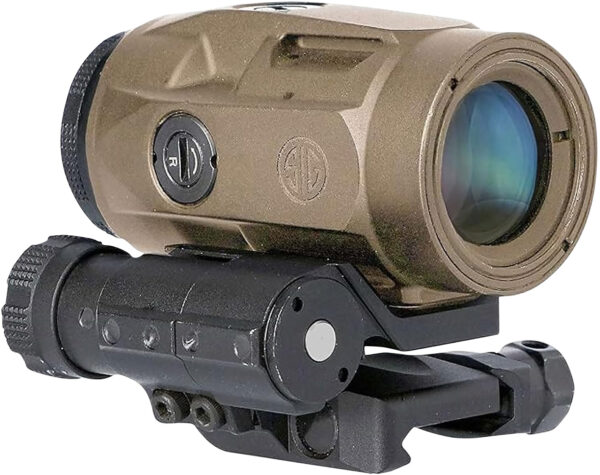 Sig Sauer Electro-Optics SOJ3M011 Juliet3-Micro Magnifier Flat Dark Earth 3x 22 mm 90 Degree Push Button Flip-to-side Mount — view 1